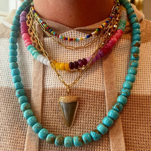 KARLI BUXTON $88 Stone Strand Necklace Emerald Gate NWT - Picture 4 of 6